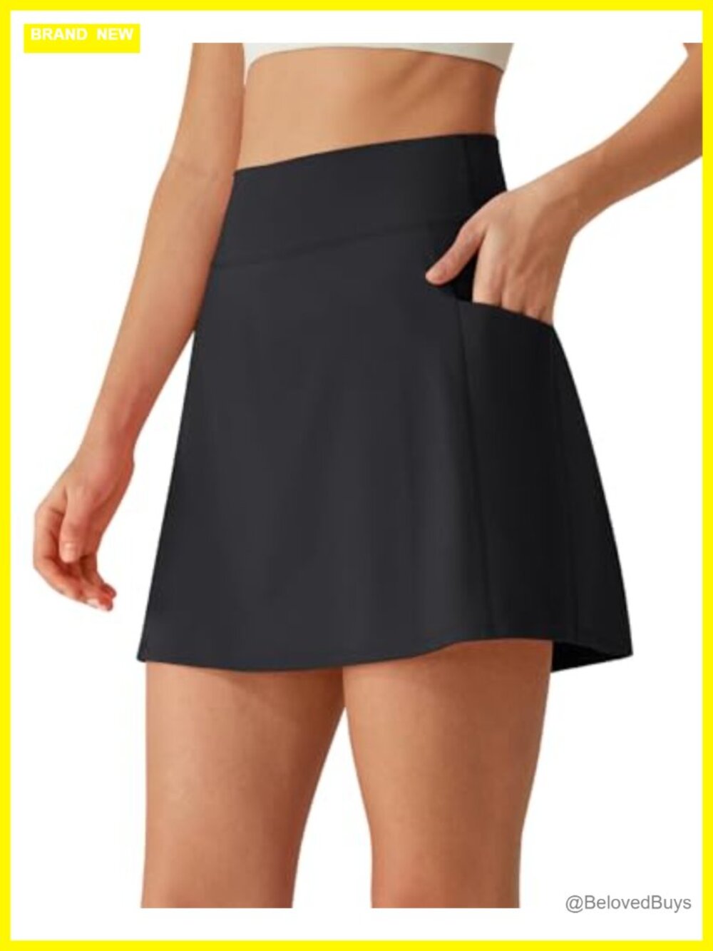 Womens Golf Skort High Waisted A Line Athletic Tennis Skirt Built in Shorts